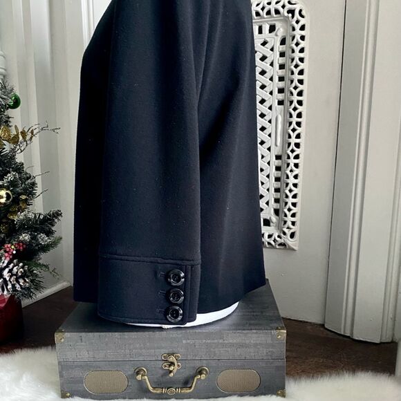 M Collection Solid Black Button Down Blazer - EUC - Size S - Picture 2 of 7